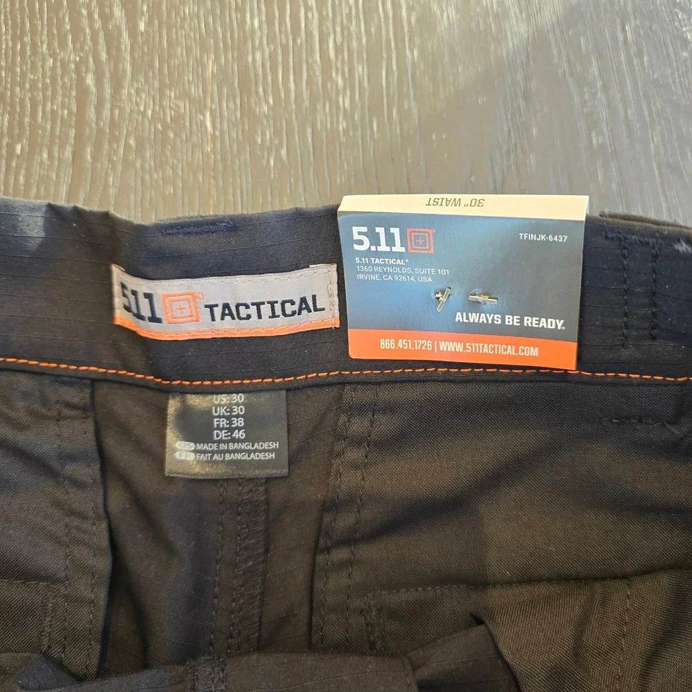 5.11 Tactical‎ Fast-Tac Urban Shorts Mens 30 Black Ripstop Cargo 73340 NWT New